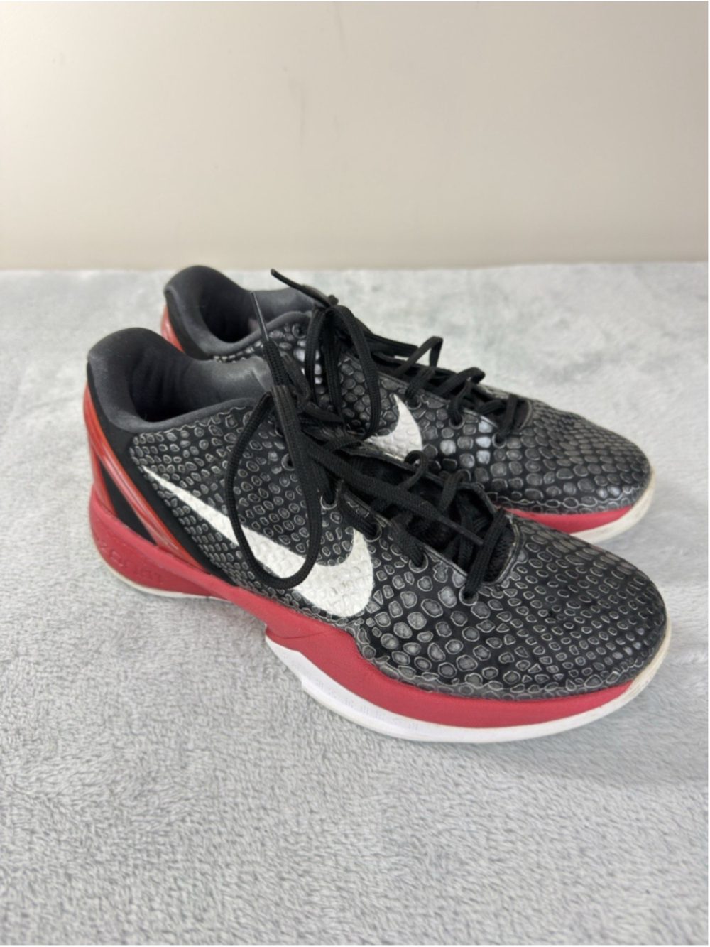 Nike Zoom Kobe 6 Bred Men's Size 7.5 US/6.5 UK/40.5 EU 429659-001 Blk/Red/White